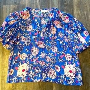Rachel Zoe Blue Floral Blouse